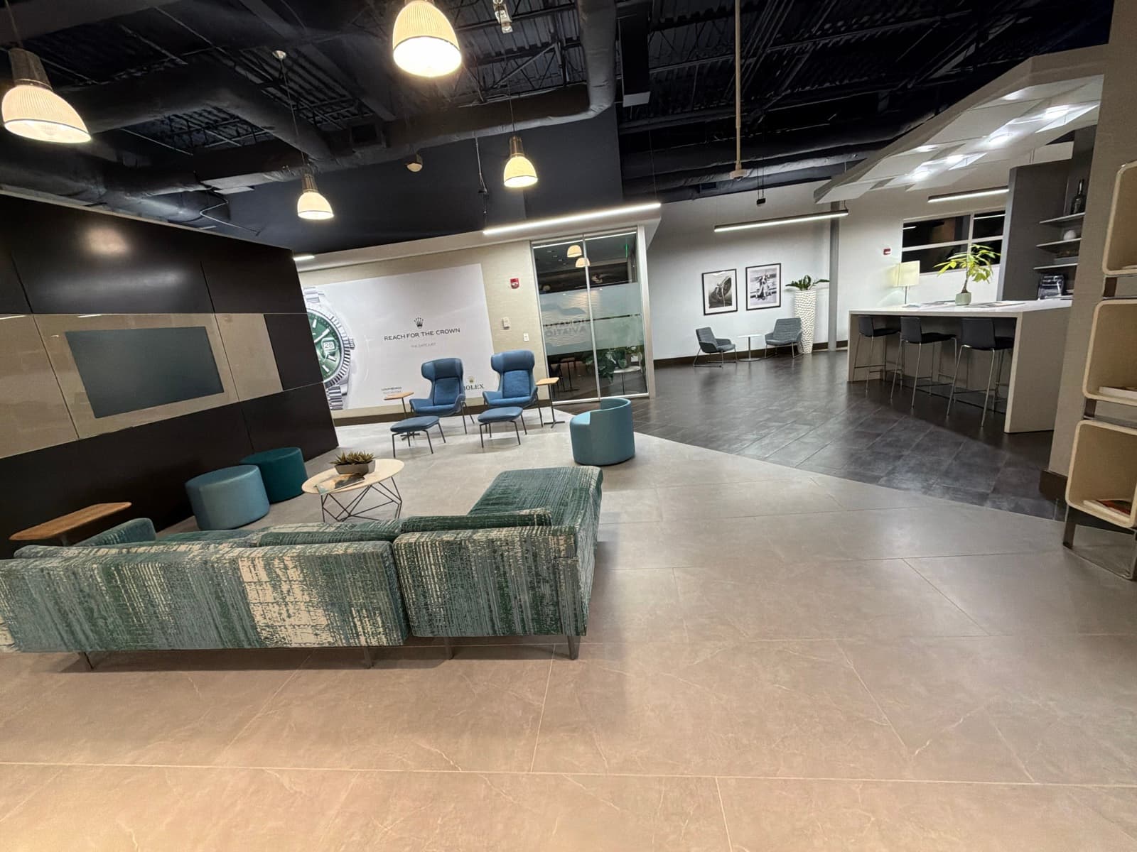 24 x 48 porcelain tile installation at the signature aviation Miami airport