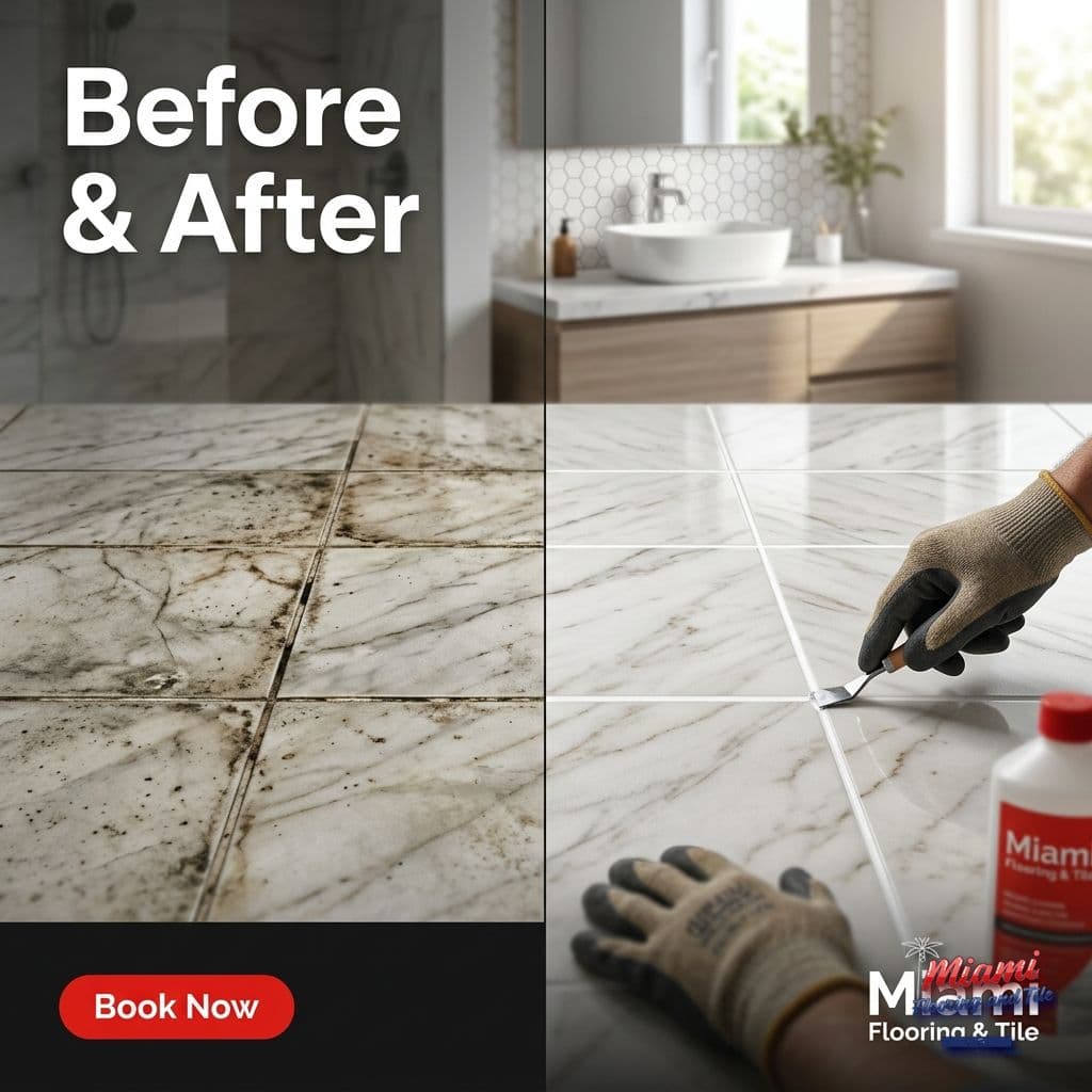 Before & After — Grout Cleaning & Restoration
